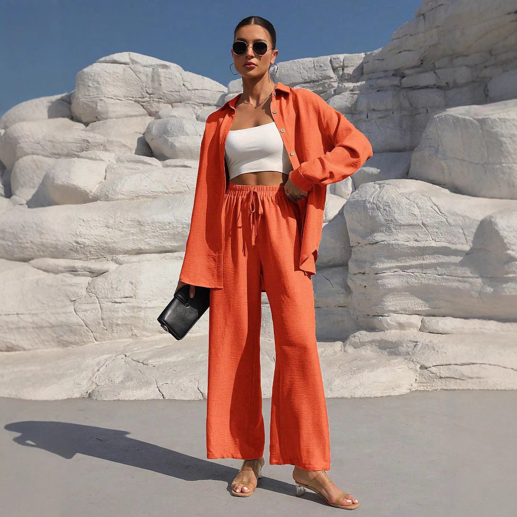 Women's Long Sleeve Cardigan Two-Piece Dress Set - Elegant Layered Outfit