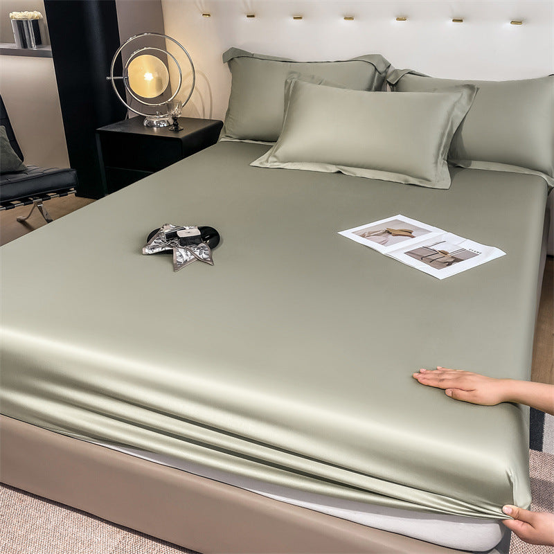 Tencel Fitted Bed Sheet Summer Scandinavian Solid Color