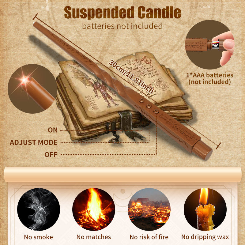 LED Floating Magic Wand Candle - Remote Control Halloween Decor