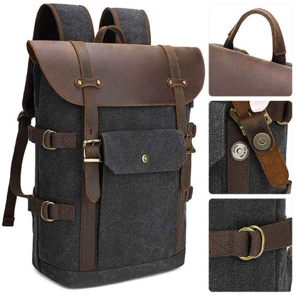 European And American Computer Crazy Horse Leather Backpack