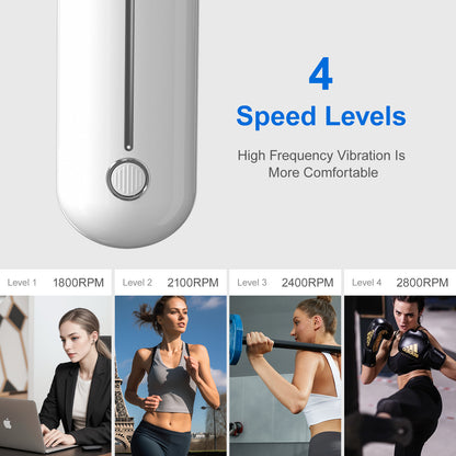 DRS-8120D Mini Massage Gun - Deep Tissue Percussion Massager With Heating Function, 5 Speed Levels, Portable Muscle Relaxation For Athletes & Recovery, USB Rechargeable - DropOnline.co