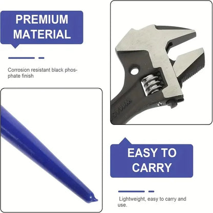 4-in-1 Multi-Function Adjustable Spud Wrench | C-Shaped Dual Head | Titanium Alloy | Universal Fit | Hammer & Crowbar Integration | Professional Grade For Industrial & Automotive Maintenance