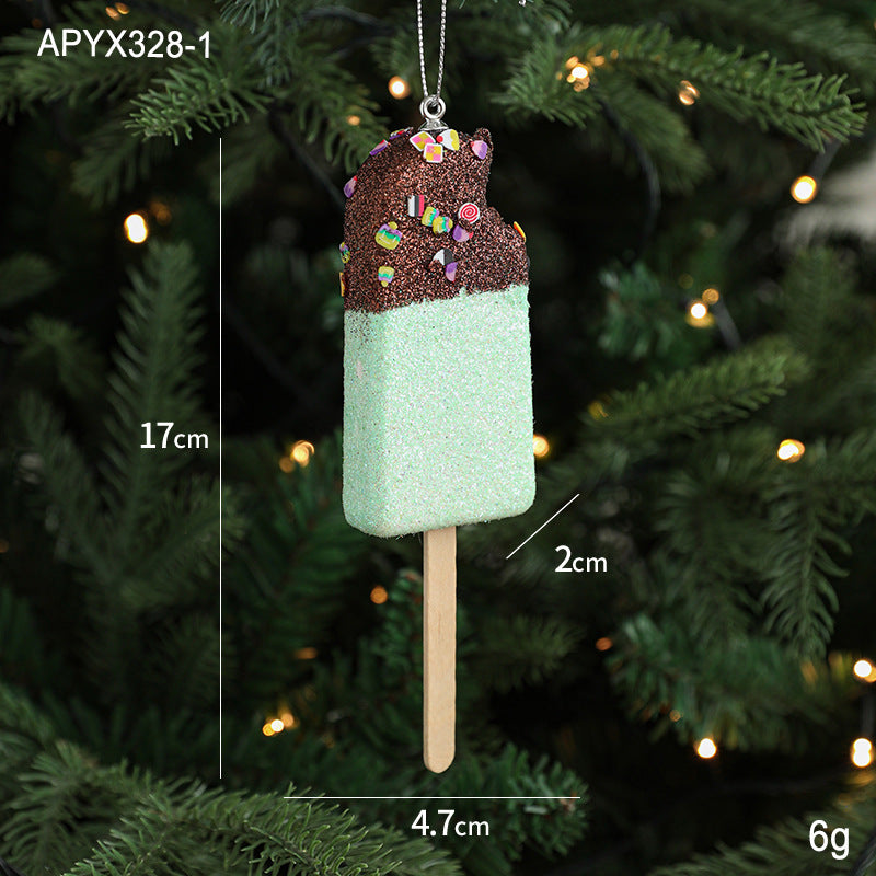 Creative Foam Ice Cream & Mushroom Christmas Tree Ornaments - Pastoral Style Pendants