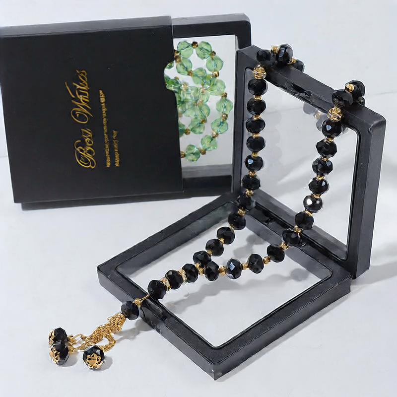 33 Crystal Beaded Prayer Beads - Sapphire Blue Meditation Set