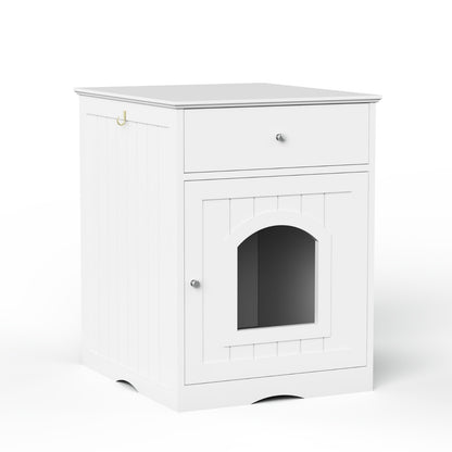 Wooden Pet House Cat Litter Box Enclosure, Side Table, Indoor Crate - DropOnline.co