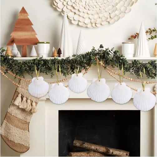 Seashells for Crafting Christmas Ornaments - 24pcs 2-3 Inch Natural White Scallop - DropOnline.co