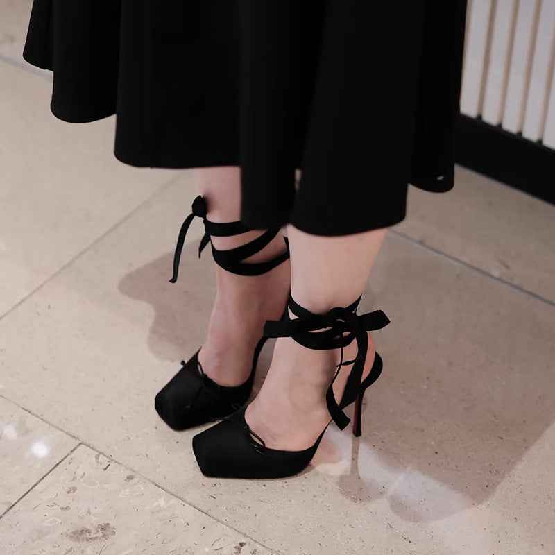 Square Toe High Heels Women Thin Heel