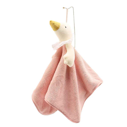 Cartoon Goose Hanging Bathroom Coral Fleece Soft Absorbent Household Hand Towel