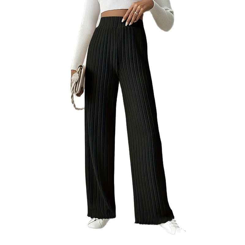 Women's Draping Elastic Trousers With Medium Elasticity