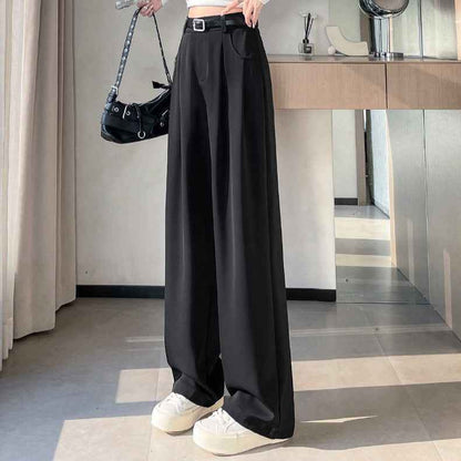 SpringAutumn New High-end Loose Straight-leg Pants That Hide Hips And Slim