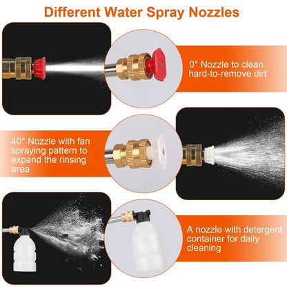 Cordless Pressure Washer Portable Electric Power Washer High Pressure Water Sprayer 363PSI Car Washer Cleaner With 12000mAh 21V Rechargeable Battery And Charger 2 Nozzles