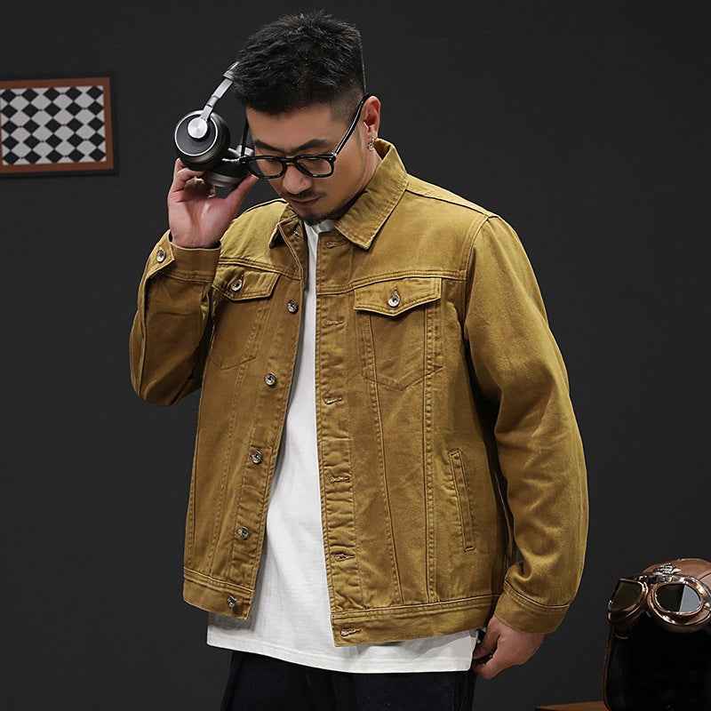 Fashionable Loose-Fit Plus-Size Denim Jacket For Men