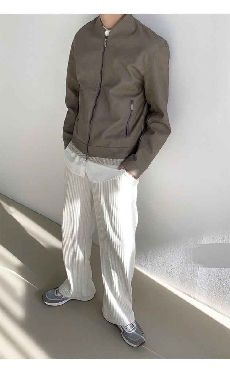 Men's Loose Solid Color Corduroy Ankle-tied Casual Pants