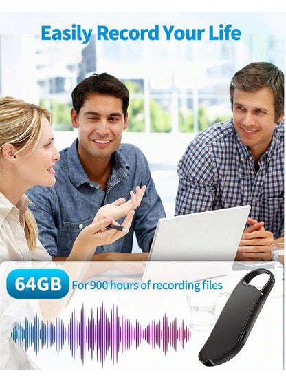 64GB Digital Voice Recorder, USB C Interface, Voice Activation And Noise Reduction, Suitable For Lectures, Meetings, Interviews, 900 Hours Of Large Capacity, Metal Casing - DropOnline.co