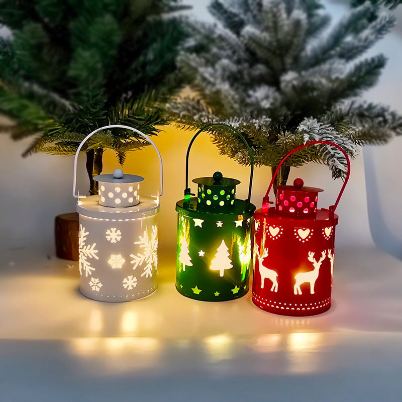 Christmas LED Candle Lantern - Nordic Style Electronic Wind Light Holiday Decoration