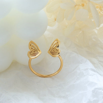 Personality Fashion Normcore Style Hollow Butterfly Ring - DropOnline.co