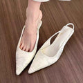 White Suede High Heels Women's Elegant Fashion Stiletto