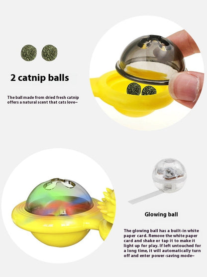 Cat Entertainment Set- Interactive Rotating Disk, Feather Teasers, Tumbler, Windmill Toy - Keeps Cats Active & Engaged - DropOnline.co