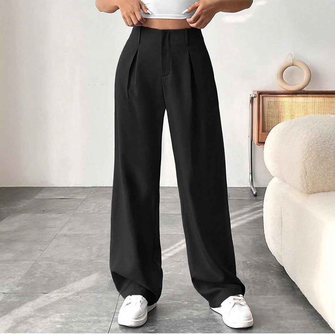 Ladies' High-waisted Slim-fit Suit Pants Wide-leg Floor-dragging Pants