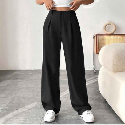 Ladies' High-waisted Slim-fit Suit Pants Wide-leg Floor-dragging Pants