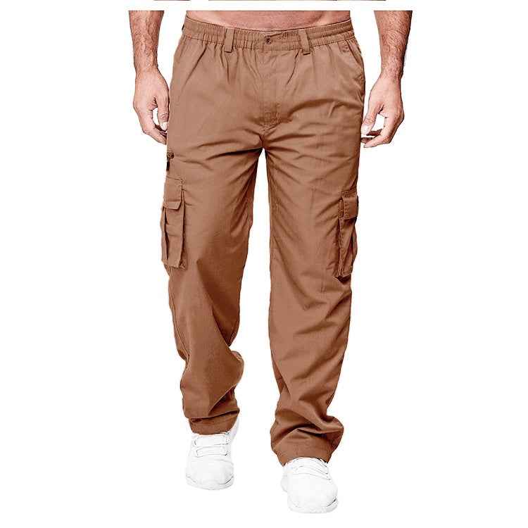 Men's Casual Multi-Pocket Cargo Pants - Loose Straight Fit Trousers