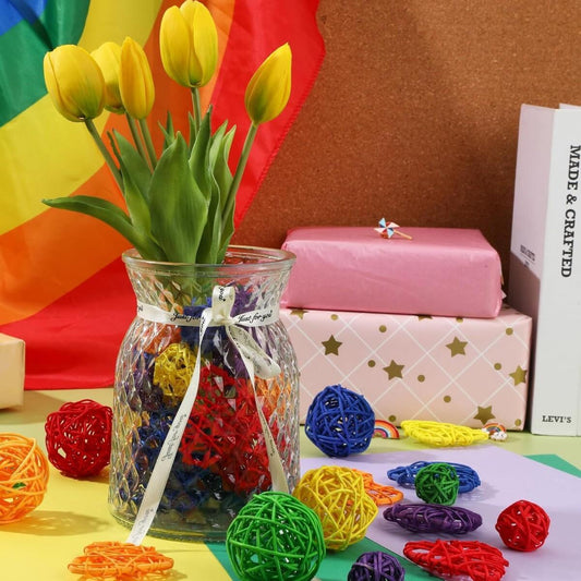 48Pcs Colorful Wicker Rattan Balls