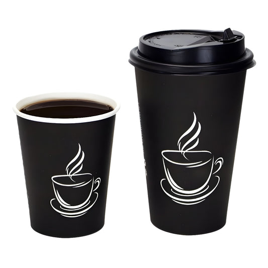 Thickened Paper Coffee Cups - Insulated Disposable Hot Beverage Cups