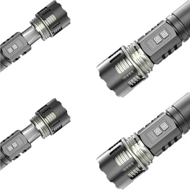 Black Friday Multi-functional High-Power All-in-One Variable Zoom Strobe Tactical Flashlight With Soft Camping Lamp