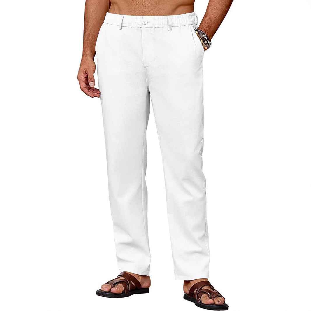 Men's Casual Breathable Drawstring Pants Breathable Casual Pants With Slight Stretch