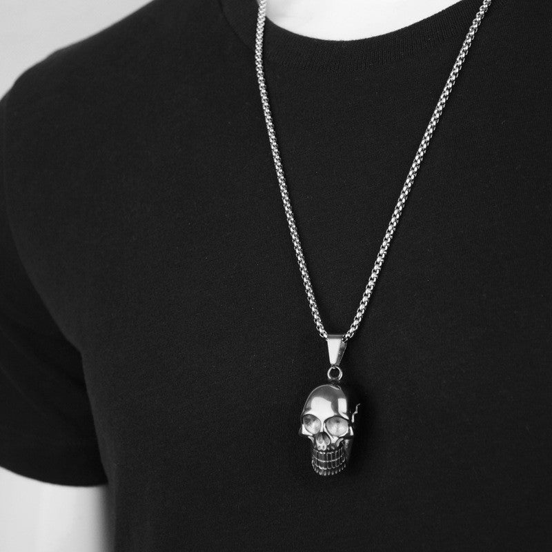Halloween Skull Necklace - Men's Punk Titanium Steel Chain