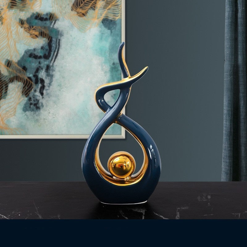 Premium Ceramic Entrance Decoration Ornaments - Light Luxury Abstract Home Accents