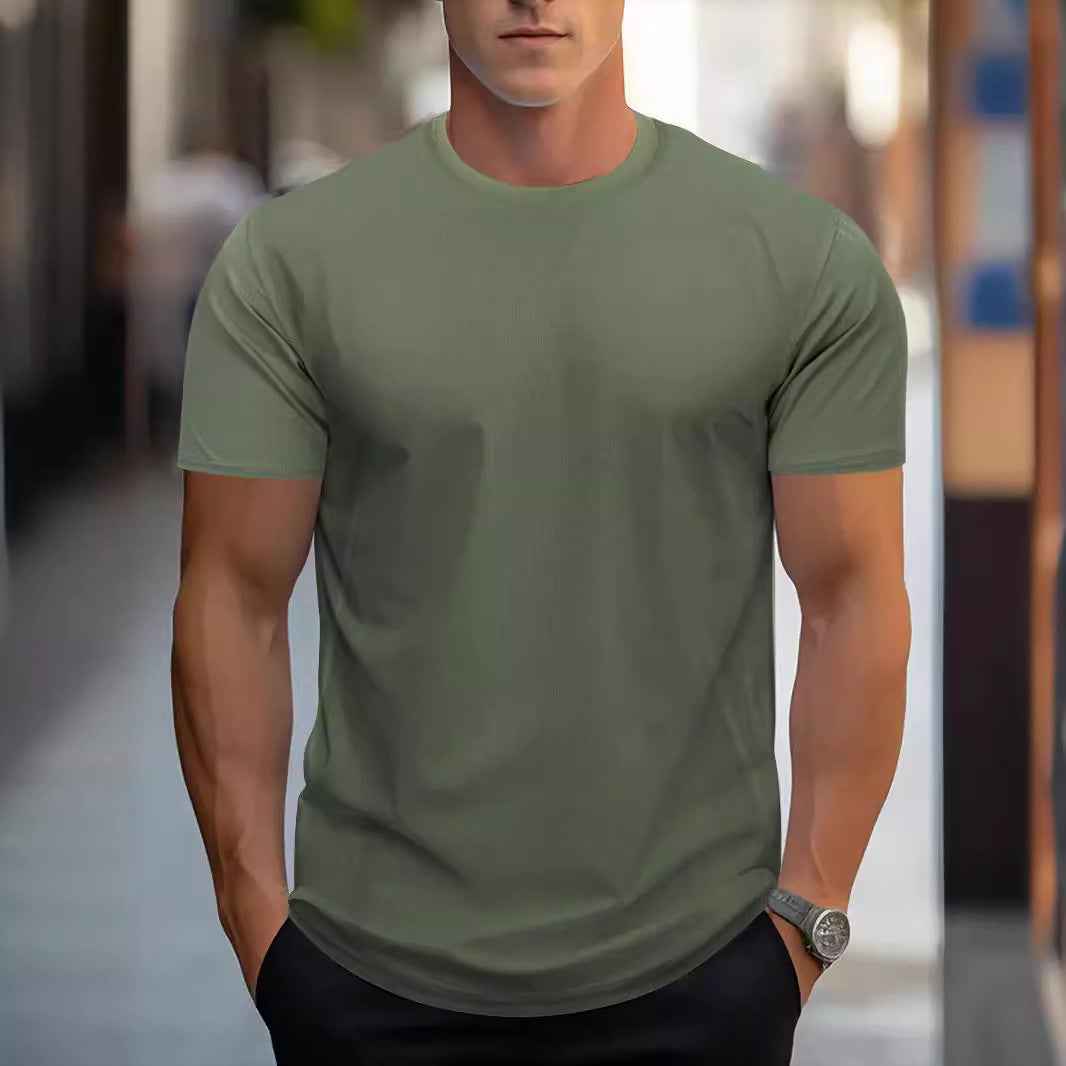 Men's Quick-Drying Breathable Sports T-Shirt - Round Neck Short Sleeve Athletic Tee