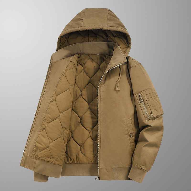 Men's Casual Hooded Padded Work Jacket