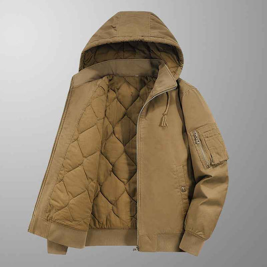 Men's Casual Hooded Padded Work Jacket