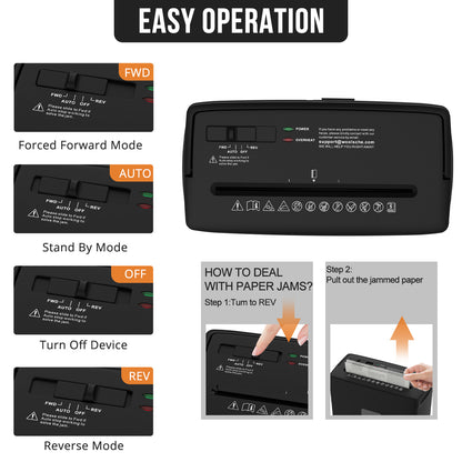 Woolsche 5 Sheet Cross Cut Paper Shredder For Home Use, Jam Proof - DropOnline.co