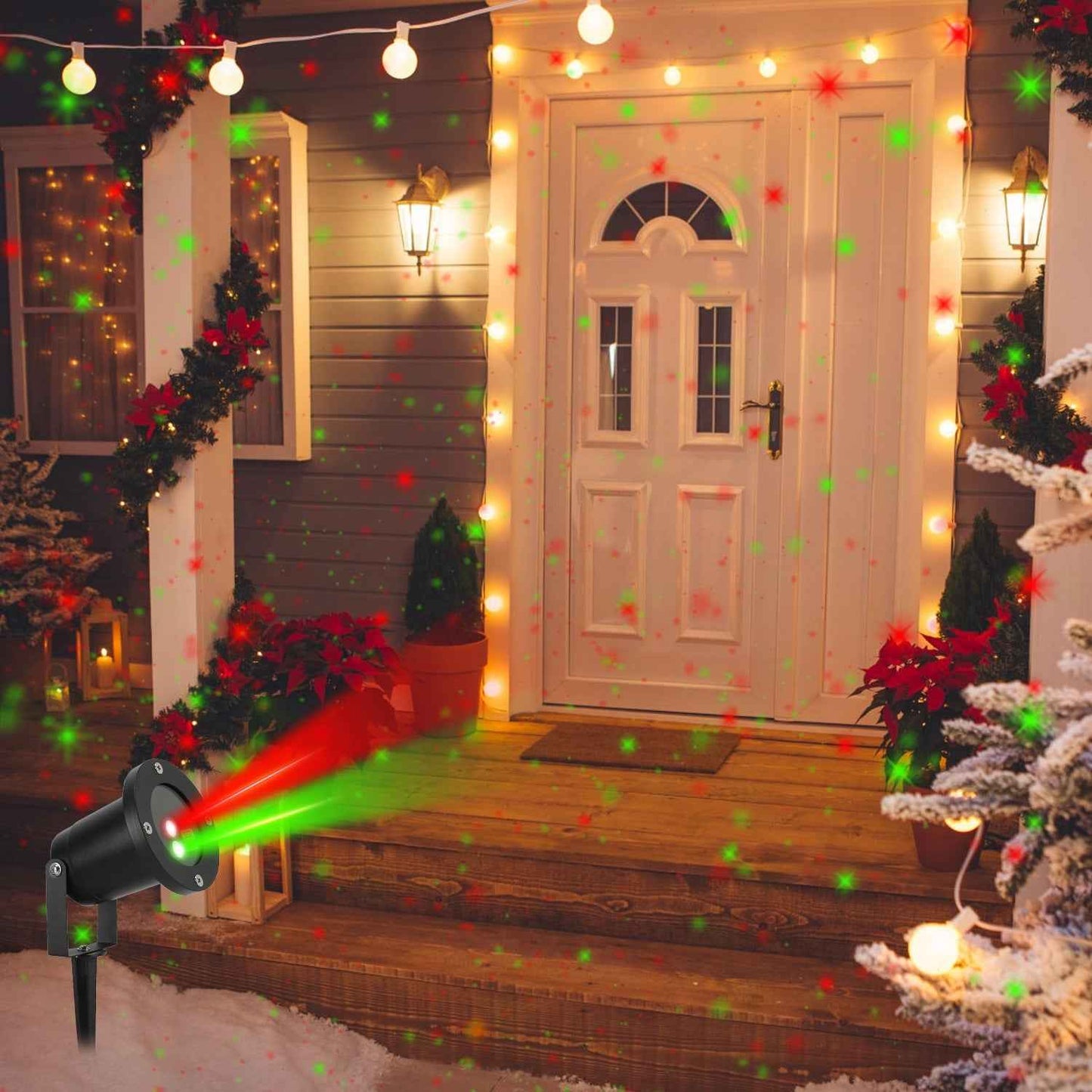 Outdoor Laser Projector Light - Red & Green 3 Modes 12 Speeds IP44 Waterproof - DropOnline.co