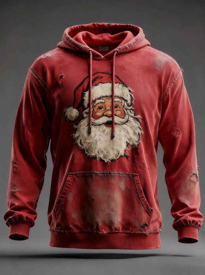 Christmas Pocket Hoodie Loose Pullover Digital Print Sweatshirt