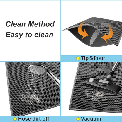 Kitty Cat Litter Mat Trapping Honeycomb Double Layer Design Waterproof Double Layer EVA Cat Litter Pad Waterproof Non-slip Sand Basin Filter Kitten Dog Washable Mattress - DropOnline.co