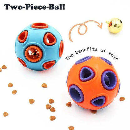 Dog Rubber Ball With Bell Sound, 2-Pack, Interactive Pet Chew Toy For Puppies And Small Dogs - DropOnline.co