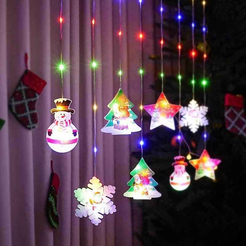 Christmas Curtain Lights 3m x 70cm - Painted LED Rubber Wire Ambience Lighting - DropOnline.co