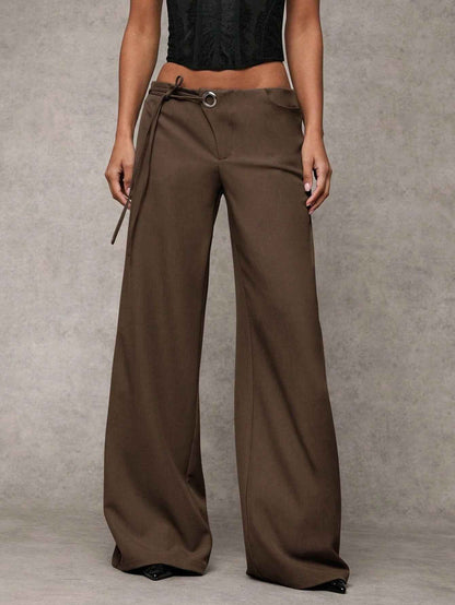 Women's Casual Fashion Design Low-waist Slightly Flared Suit Pants