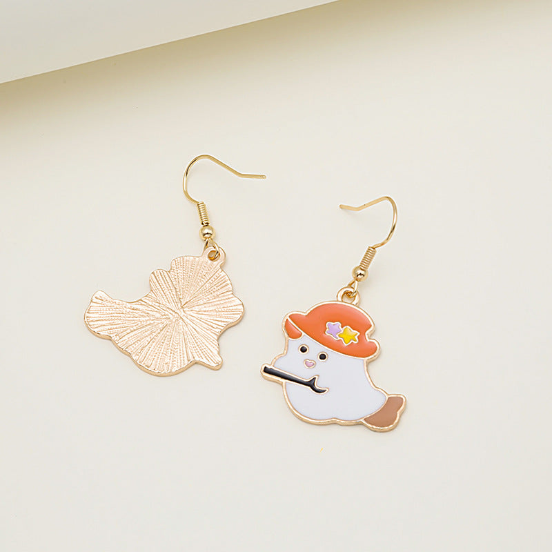 Halloween Pumpkin Earrings - Cute Spooky Oil Drop Alloy Jewelry