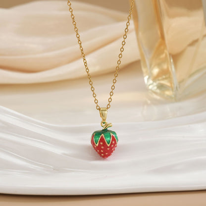 Women's Fashion Trendy Strawberry Cute Necklace - DropOnline.co