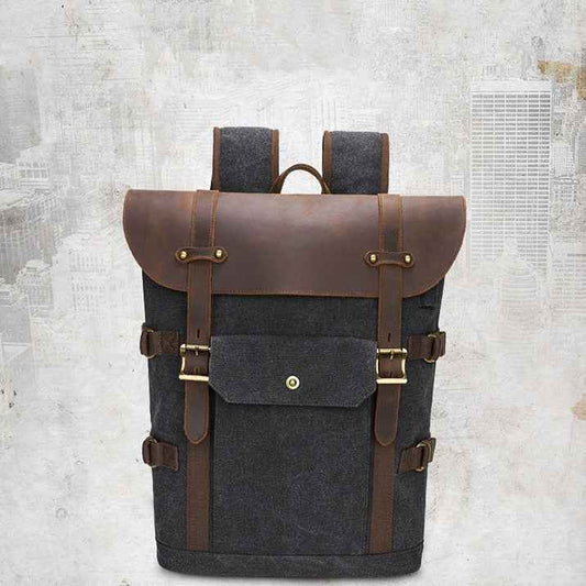 European And American Computer Crazy Horse Leather Backpack