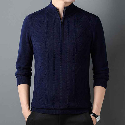 Half Zipper Thickening Thermal Head Cover Knitted Inner Match Woolen Sweater