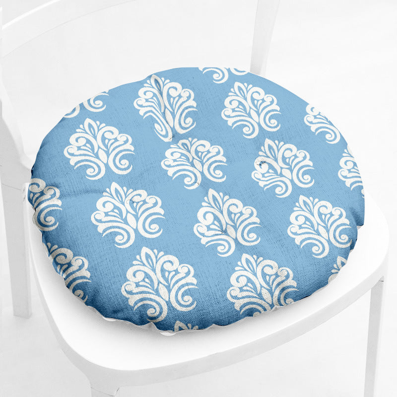 Home Round Square Chair Cushion Cotton Linen