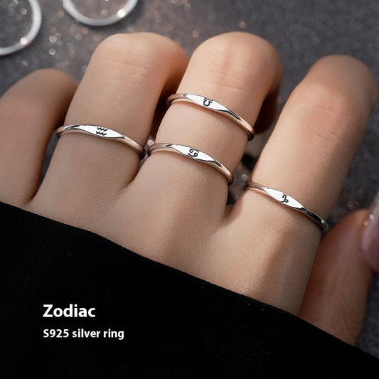 Simple Twelve Constellation Open Ring - Single Exclusive Zodiac Ring