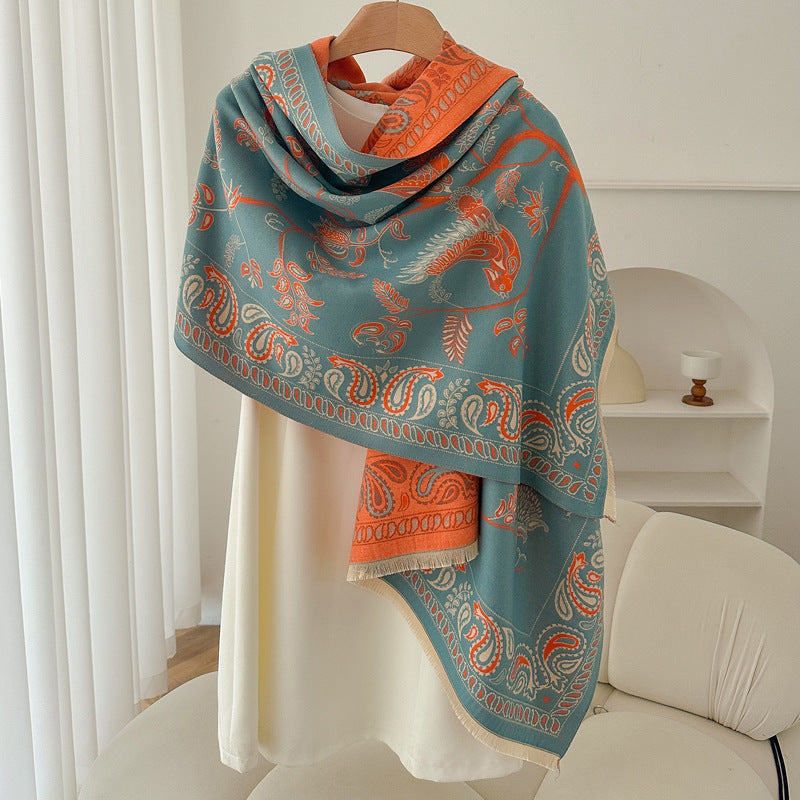 Retro High Sense Artificial Cashmere Scarf - Sophisticated Winter Wrap - DropOnline.co