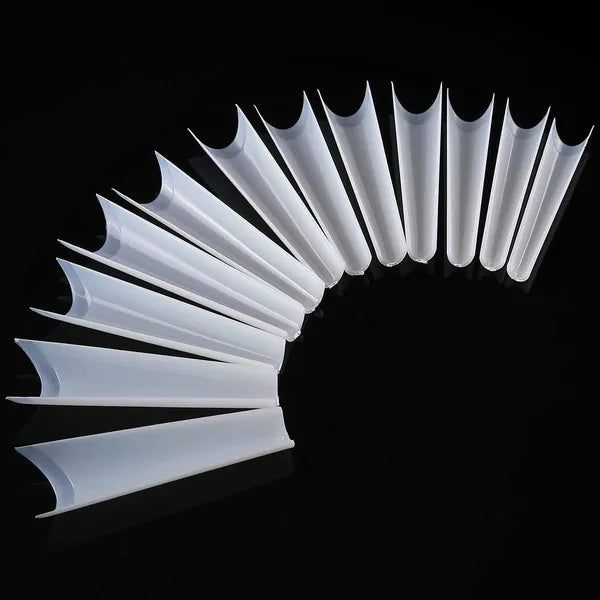 500Pcs False Nail Tips C Curve Half Cover French Nails Extra Long Fake