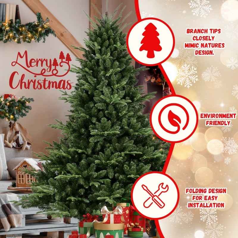 PE/PVC Christmas Tree Green - Premium Mixed Material Holiday Tree - DropOnline.co